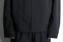 black poly rayon stretch minimal zip-up jacket