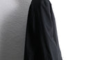 black poly rayon stretch minimal zip-up jacket