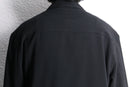 black poly rayon stretch minimal zip-up jacket