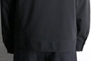 black poly rayon stretch minimal zip-up jacket