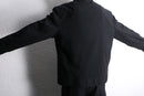 black poly rayon stretch minimal zip-up jacket