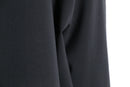black poly rayon stretch minimal zip-up jacket