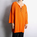 "KING SIZE" vivid orange lace-up oversized pullover