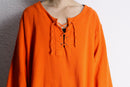"KING SIZE" vivid orange lace-up oversized pullover