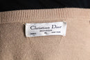 “Christian Dior”beige V-neck knit sweater