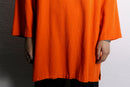 "KING SIZE" vivid orange lace-up oversized pullover