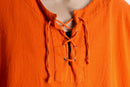 "KING SIZE" vivid orange lace-up oversized pullover