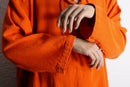 "KING SIZE" vivid orange lace-up oversized pullover