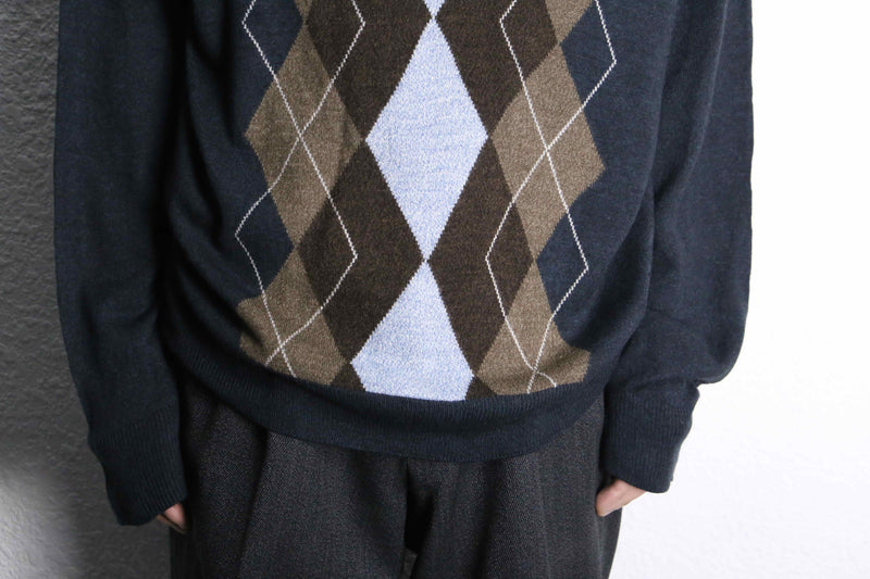 “DOCKERS” argyle check acryl knit