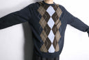“DOCKERS” argyle check acryl knit