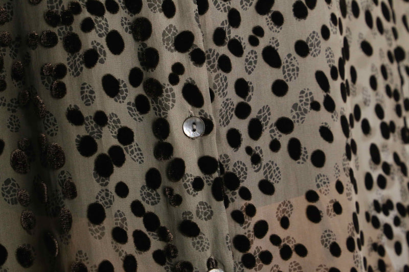 leopard pattern rayon sheer shirt