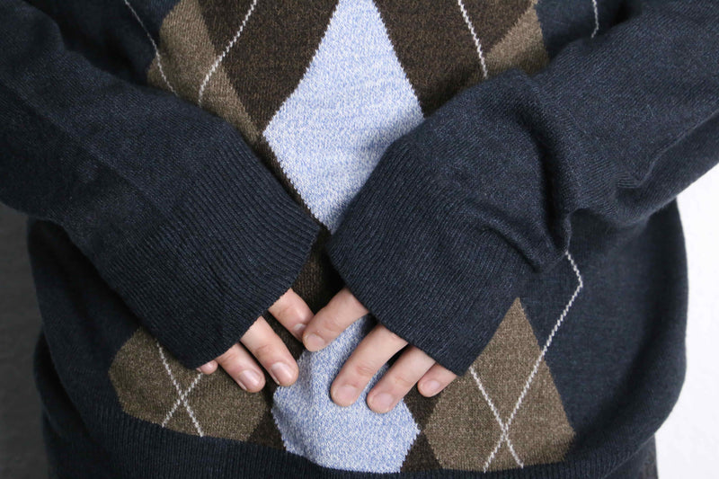 “DOCKERS” argyle check acryl knit