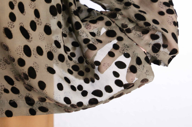 leopard pattern rayon sheer shirt