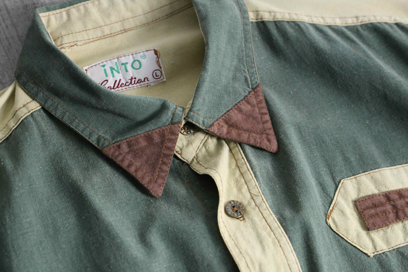 ethnic embroidery earth color s/s shirt
