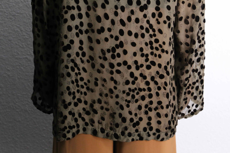leopard pattern rayon sheer shirt