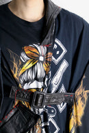 "Re:make" leather docking skull graphic Tee