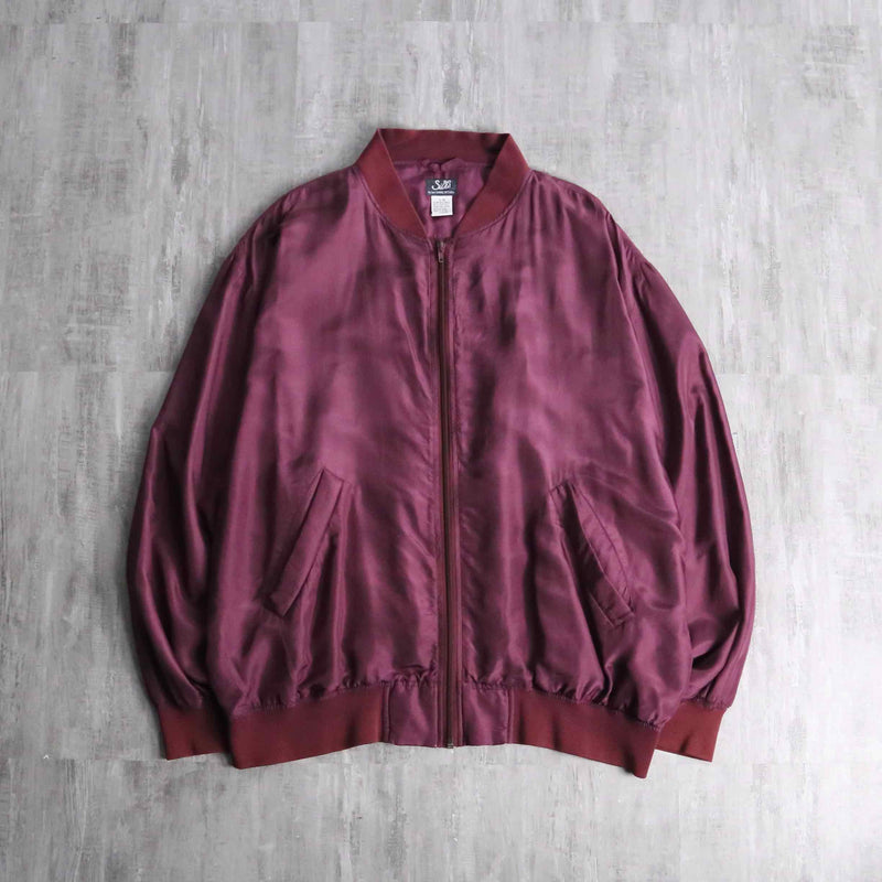 red purple color silk blouson