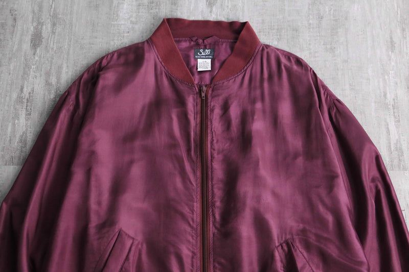 red purple color silk blouson