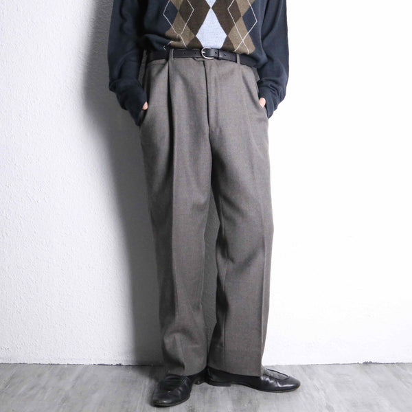 gray color stripe wool trousers