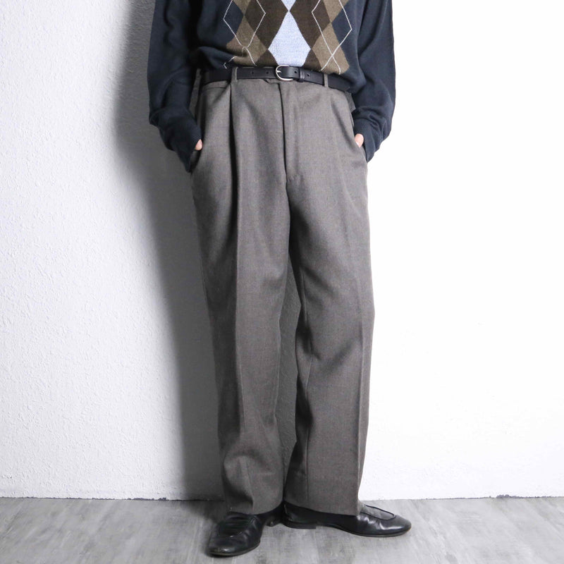 gray color stripe wool trousers