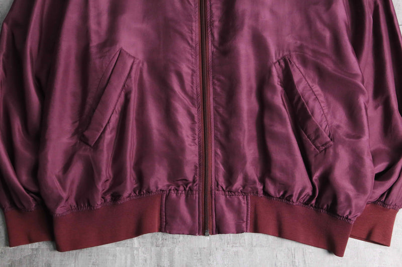 red purple color silk blouson