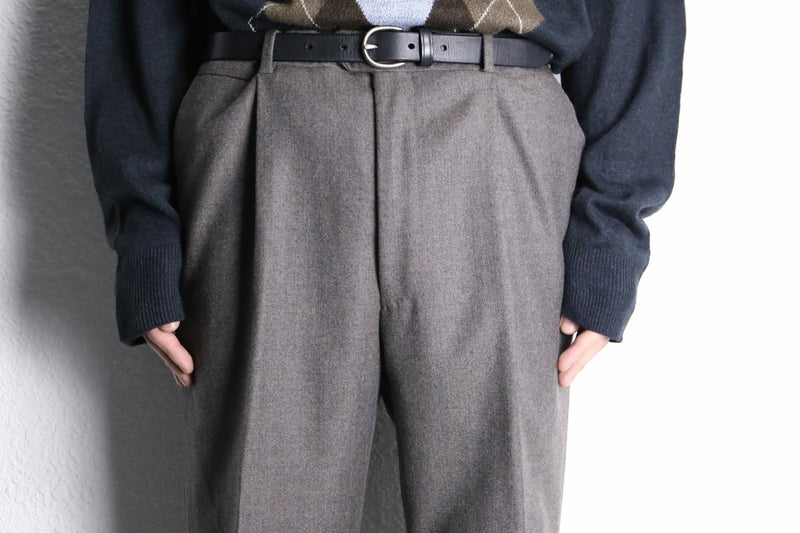 gray color stripe wool trousers