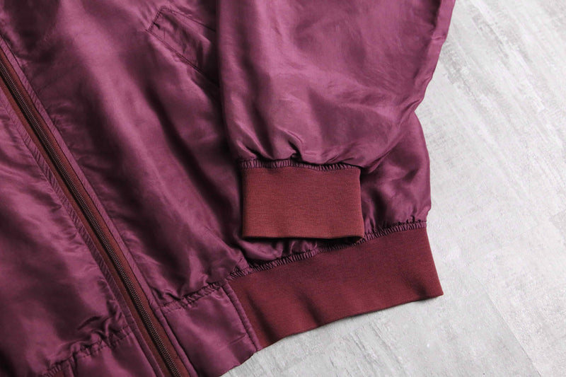 red purple color silk blouson