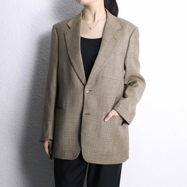 check pattern wool tailored jacket Made in Italy
