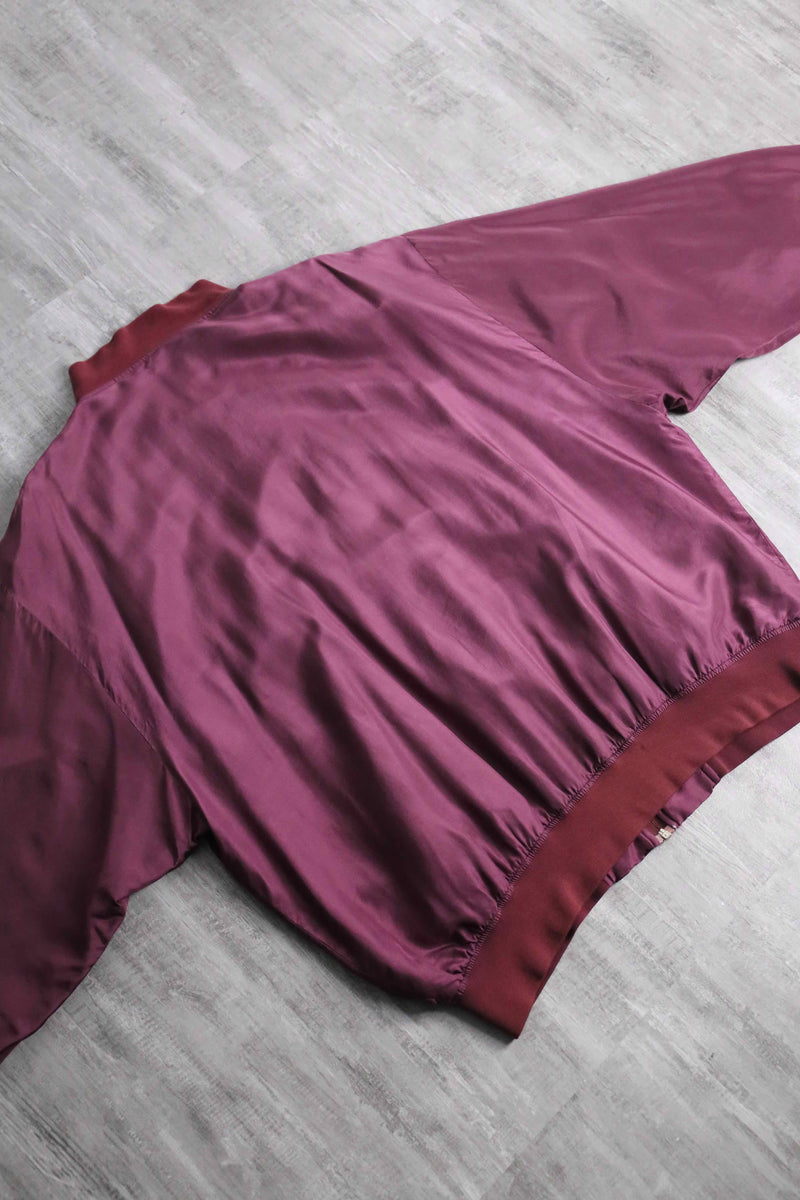 red purple color silk blouson