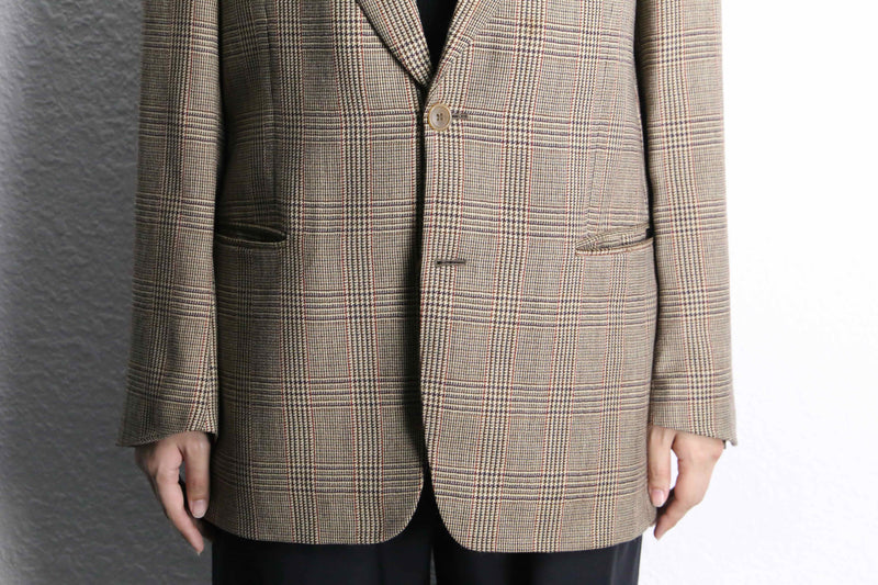 check pattern wool tailored jacket Made in Italy
