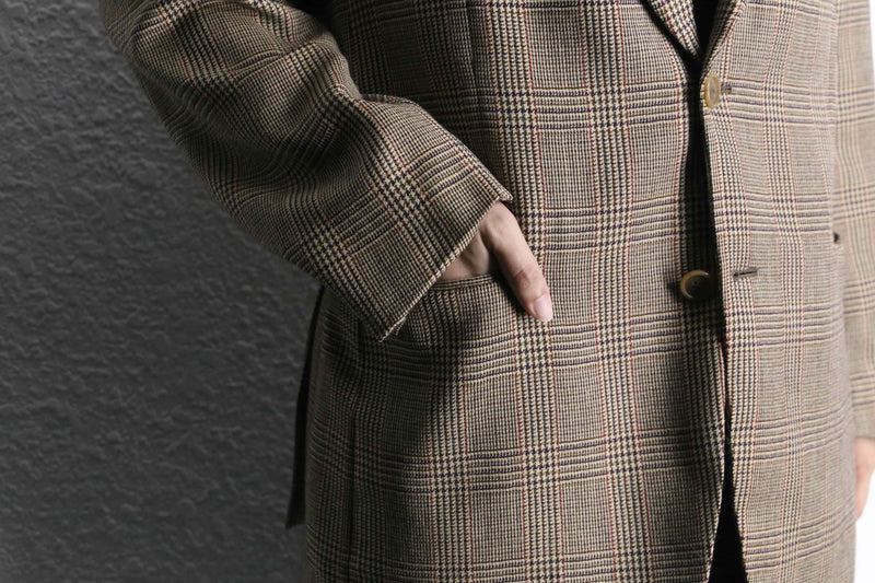 check pattern wool tailored jacket Made in Italy