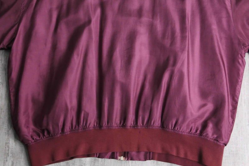 red purple color silk blouson