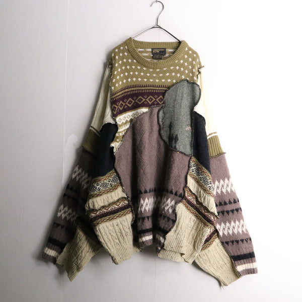 remake "再構築" earth color loose knit