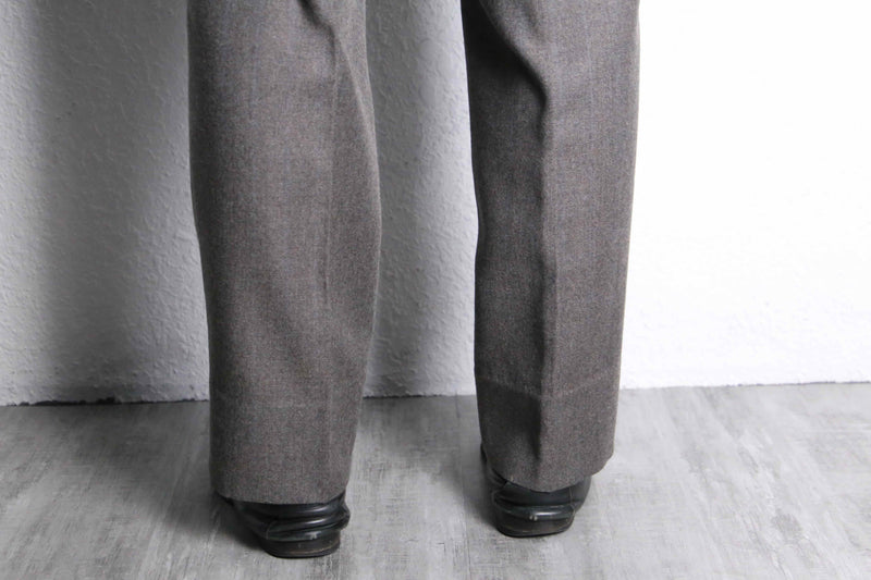 gray color stripe wool trousers