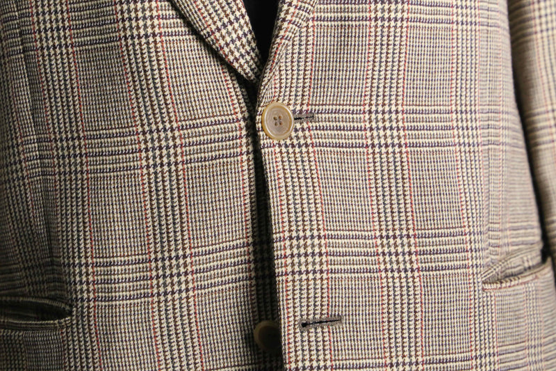 check pattern wool tailored jacket Made in Italy