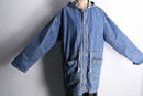wash denim middle length hoodie