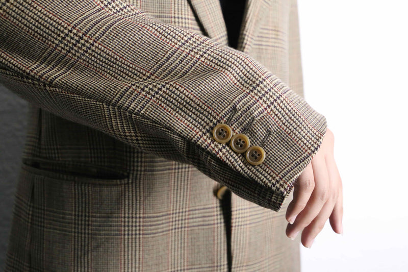 check pattern wool tailored jacket Made in Italy