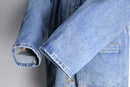 wash denim middle length hoodie