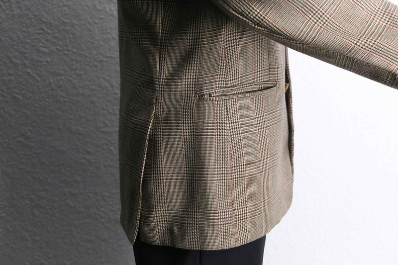 check pattern wool tailored jacket Made in Italy