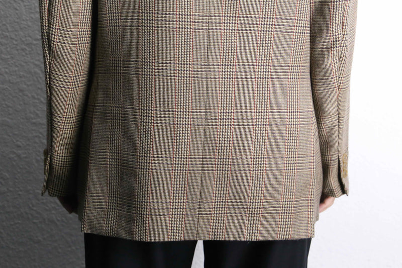 check pattern wool tailored jacket Made in Italy