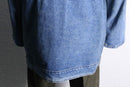 wash denim middle length hoodie