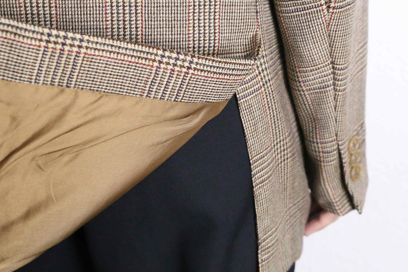 check pattern wool tailored jacket Made in Italy