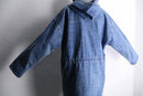 wash denim middle length hoodie