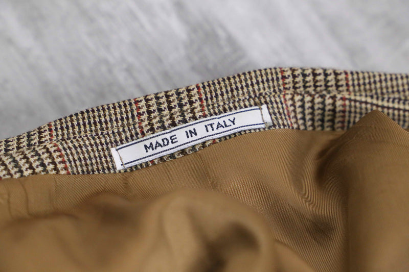 check pattern wool tailored jacket Made in Italy