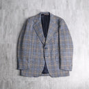 70's over check poly tailored jacket