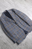 70's over check poly tailored jacket