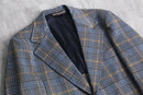 70's over check poly tailored jacket