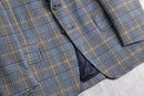 70's over check poly tailored jacket