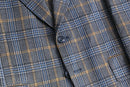 70's over check poly tailored jacket