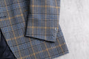 70's over check poly tailored jacket